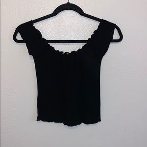 Black off the shoulder shirt